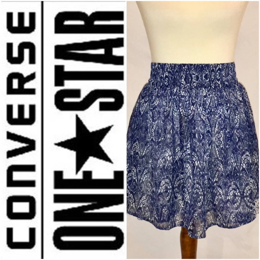 Converse One Star Skater Skirt Sz 14 Blue Layered